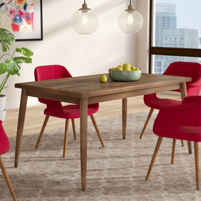Azra Rectangular with Solid Wood Base Dining Table