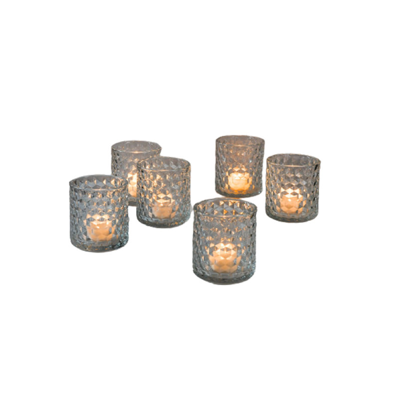 Ensemble de porte-votives de table en verre 6 pièces
