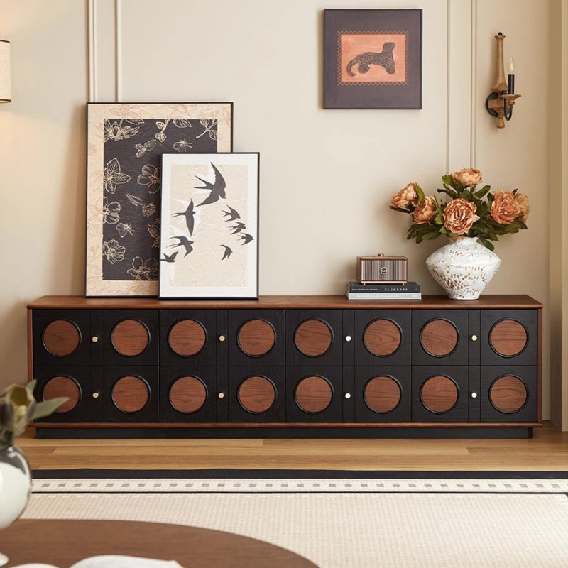 Meuble télé en bois de style français rétro minimaliste