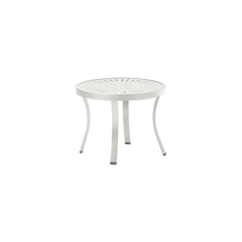 La'Stratta Round Metal Outdoor Coffee Table , 20'' in. W 20'' in. D, Shell