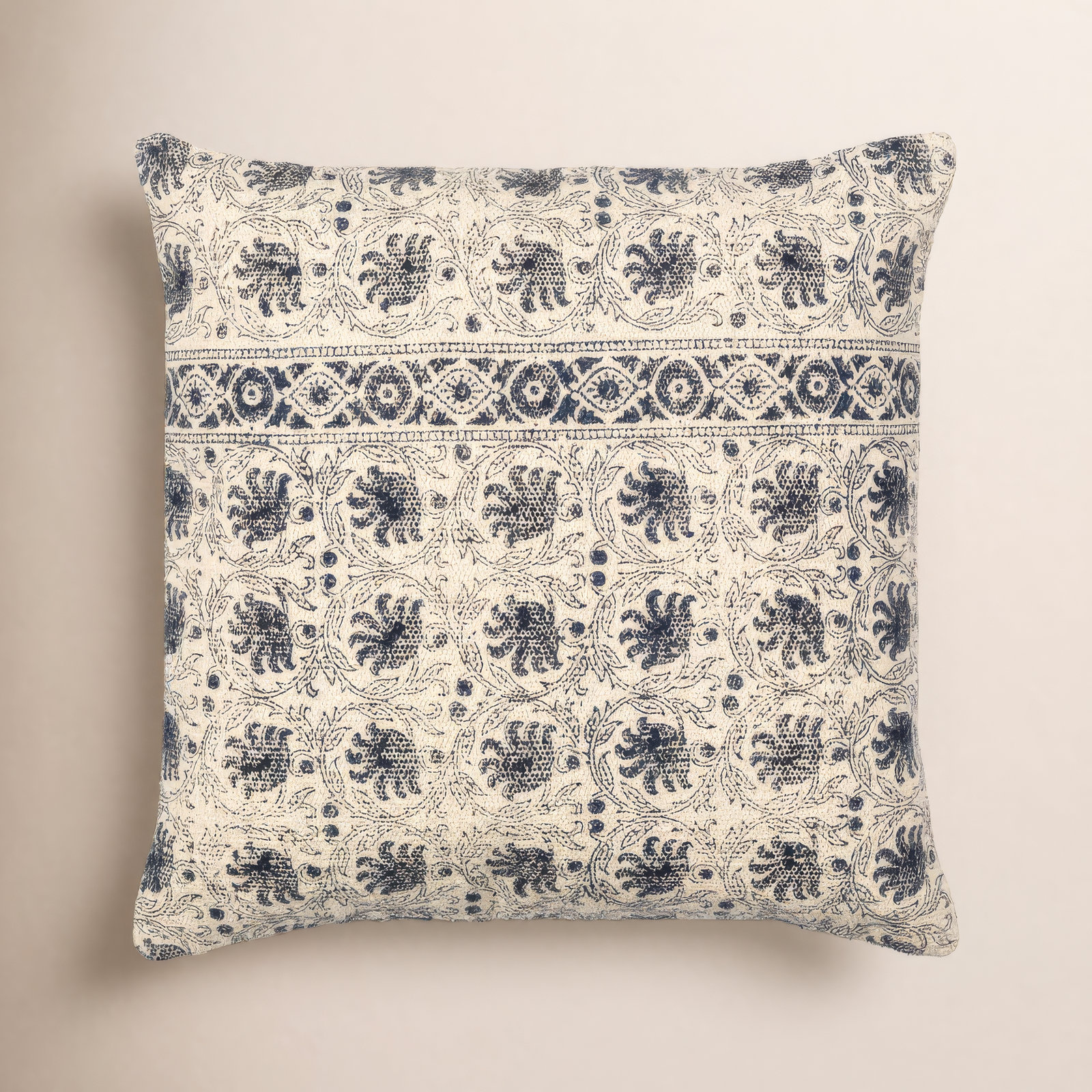 Marianne Floral Cotton Throw Pillow, 20" x 20"