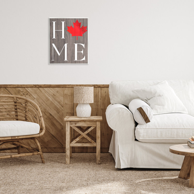 Plaque murale typographique Maple Leaf Home, design par Lil 'Rue