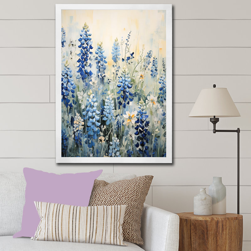 Blue Bonnets Tranquility VI, reproduction d'art sur toile, Blanc, H 40 po x l 30 po x P 1,5 po