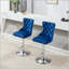 Tabouret de bar réglable en velours pivotant - Base chromée-348681147