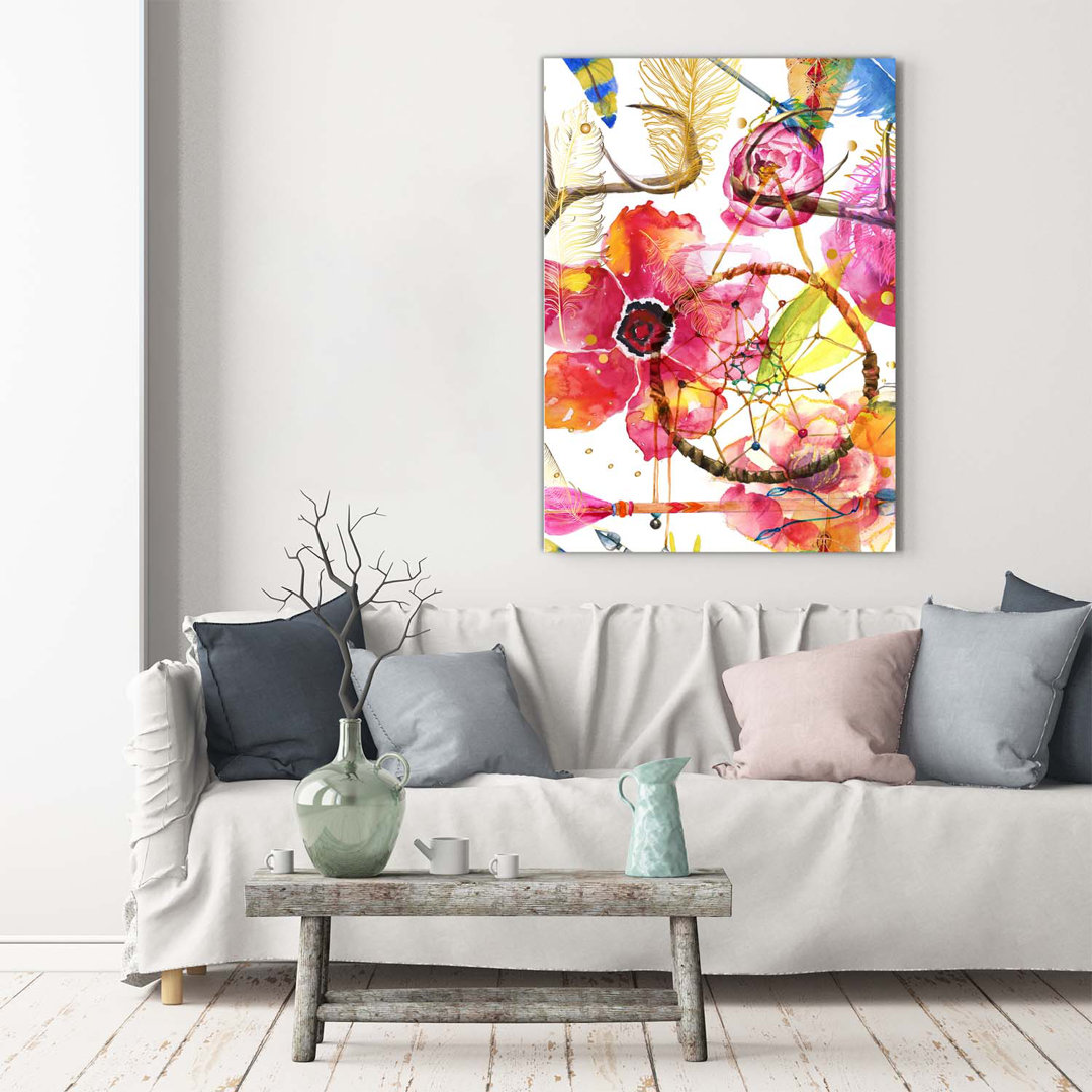 Blumen im Boho-Stil - Kunstdrucke auf Leinwand