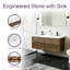 Meuble-lavabo mural moderne 60 po avec lavabo