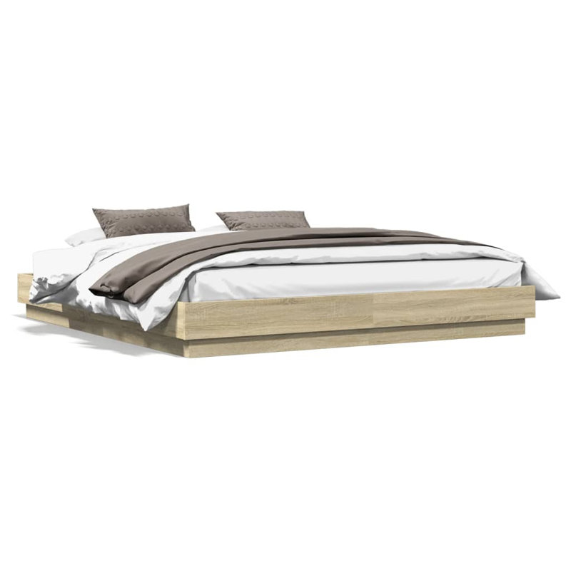 Vidaxl Bed Frame Engineered Wood, Super King (6'), Sonoma Oak