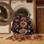 Tapis brun lavable à la machine-2135910868