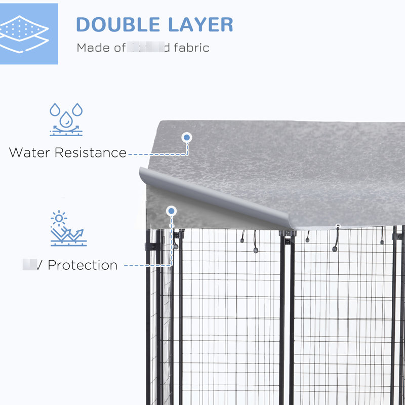 Parc pour chien avec porte verrouillable L 48 po x l 72 po avec porte verrouillable, structure en acier pour petits chiens de taille moyenne, enclos, moyen