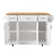 54Inch Large Kitchen Island With Rubber Wood Drop Leaf, Embossed Texture Rolling Kitchen Cart On 4 Wheels With 4 Doors And 3 Drawers, Kitchen Island With Storage For Kitchen, Dining Room