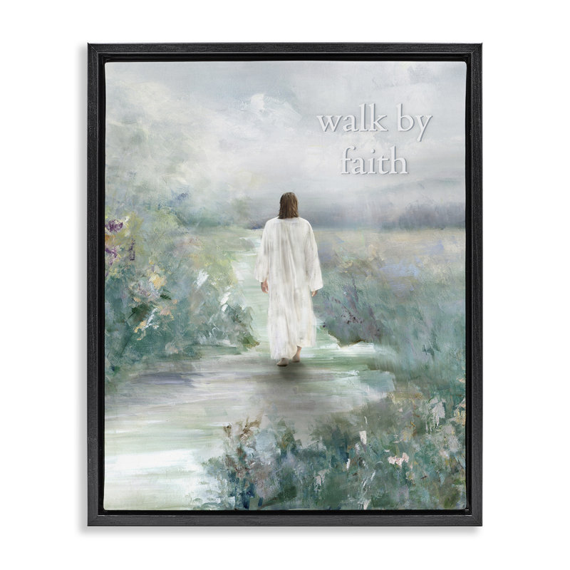Walk By Faith Prayer, Cadre flottant noir de jais, H 21 po x l 17 po