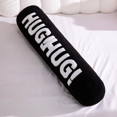 Body Pillow for Adults, Bolster Pillow with Removable Velour Cover, Long Round Roll Cylinder Pillow for Bed