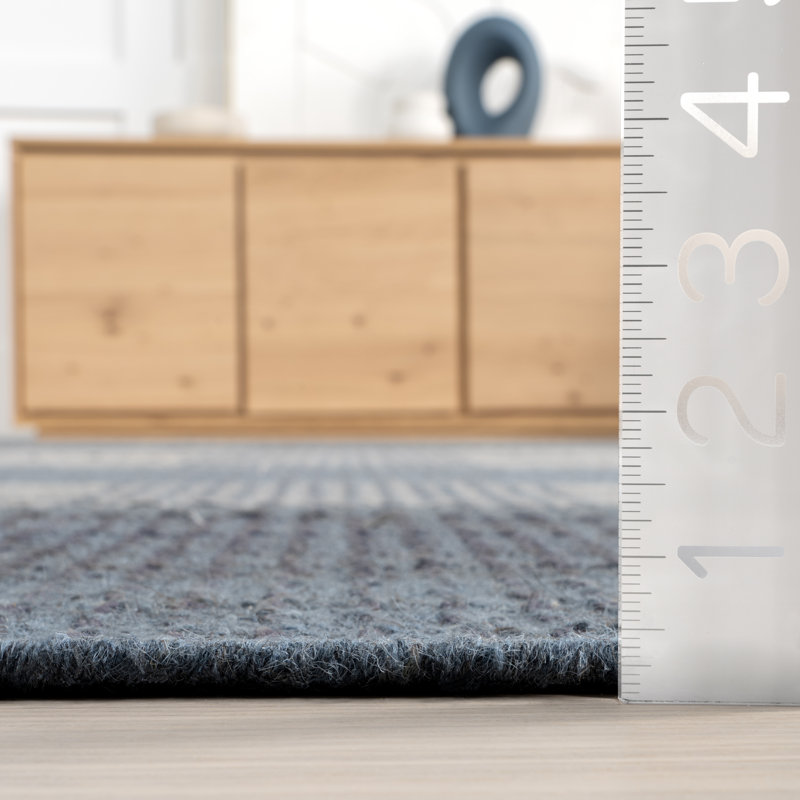 Tapis en laine à carreaux Oregon, Rectangle 9 pi 6 po x 13 pi 6 po