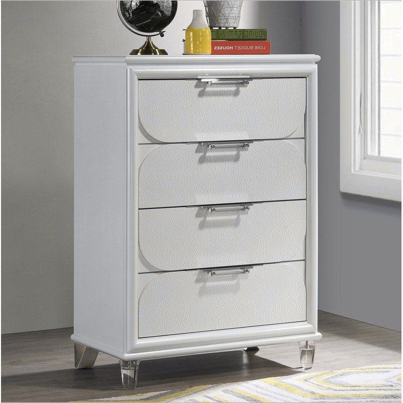Commode 5 pièces Contemporary Glam Pearl White