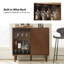 Moorton Mid-Century Modern Tall 2-Door Multifunction Accent Cabinet With Wine Rack (Set Of 2)-163363435