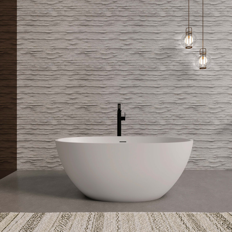 55 Inch Freestanding Solid Surface Soaking Bathtub For Bathroom