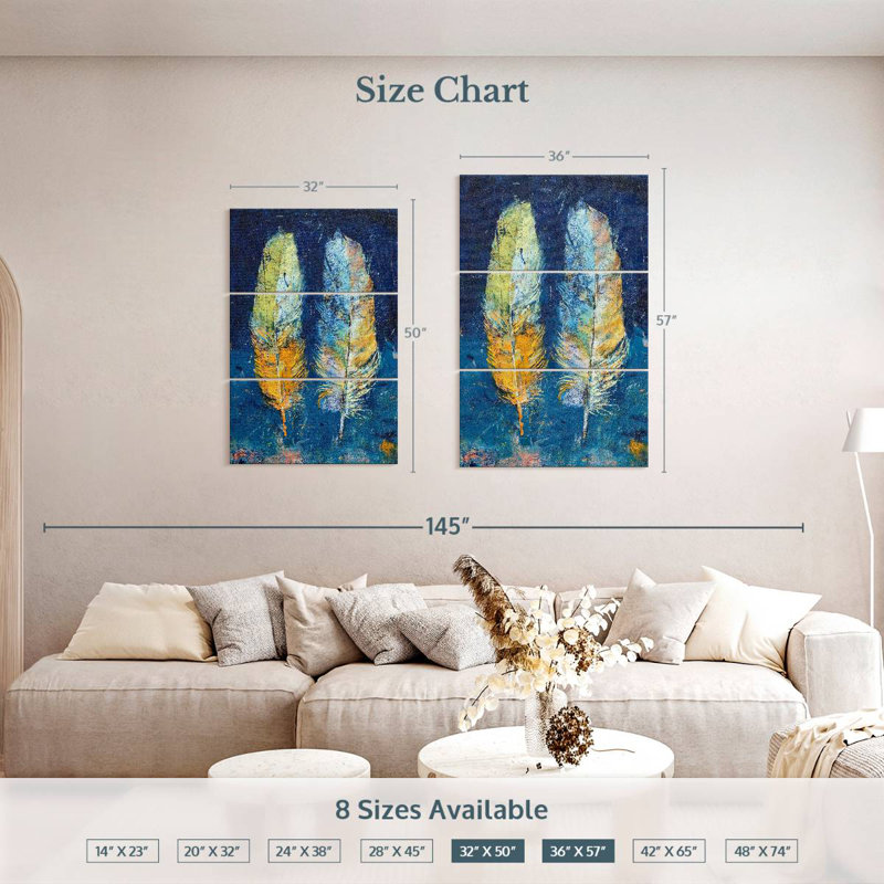 Feathers Duo, 57" H x 36" W