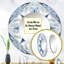Turquoise et blanc fleurs fractales I - miroir décoratif géométrique, miroir mural rond moderne, impression d'art en métal-97183024