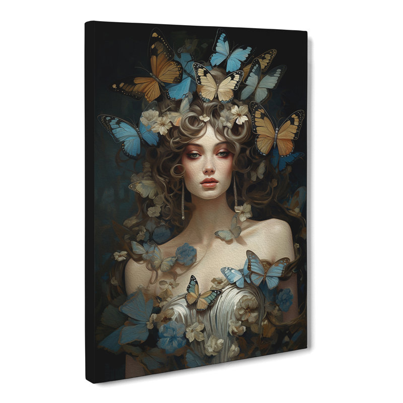 Butterfly Baroque Art - No Frame Print, 50cm H x 35cm W x 3cm D