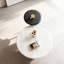 Marble Coffee Table Set With Green Side Table – Scratch-Resistant, Ash Wood Base, Colour Block Design