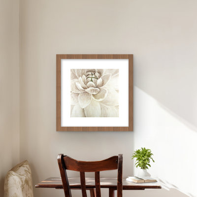 Delicate chrysanthemum - Beige Floral Framed Matted Print