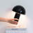 Celia 10" Mushroom Portable LED Black Table Lamp, 3-Way Dimming and Rechargeable-1599674332