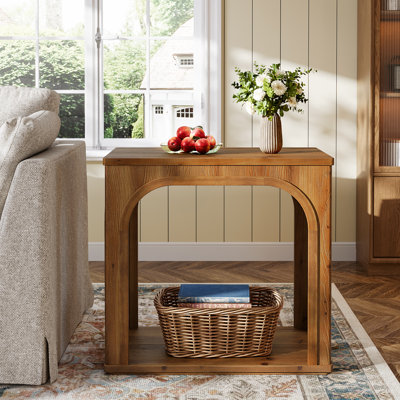 Solid Wood Pedestal End Table