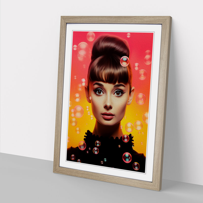 Single Picture Frame Print on Wood, 64cm H x 46cm W, Oak Framed