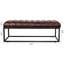 Banc rembourré à base en métal brun foncé pour la chambre à coucher et le vestibule - Rembourrage en éponge de qualité supérieure, assemblage facile, charge maximale de 220 lb, brun, revêtement en polyuréthane, rembourrage, capacité