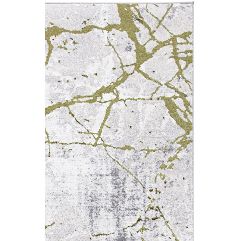 Robbs Abstract Gray/Green Area Rug, Rectangle 10' x 14'