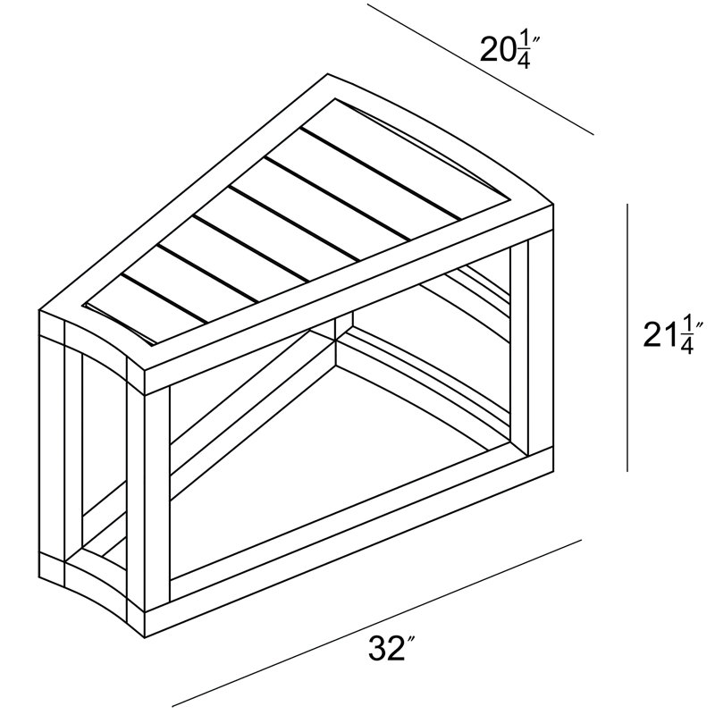 Avion Outdoor Wedge Side Table, Slate