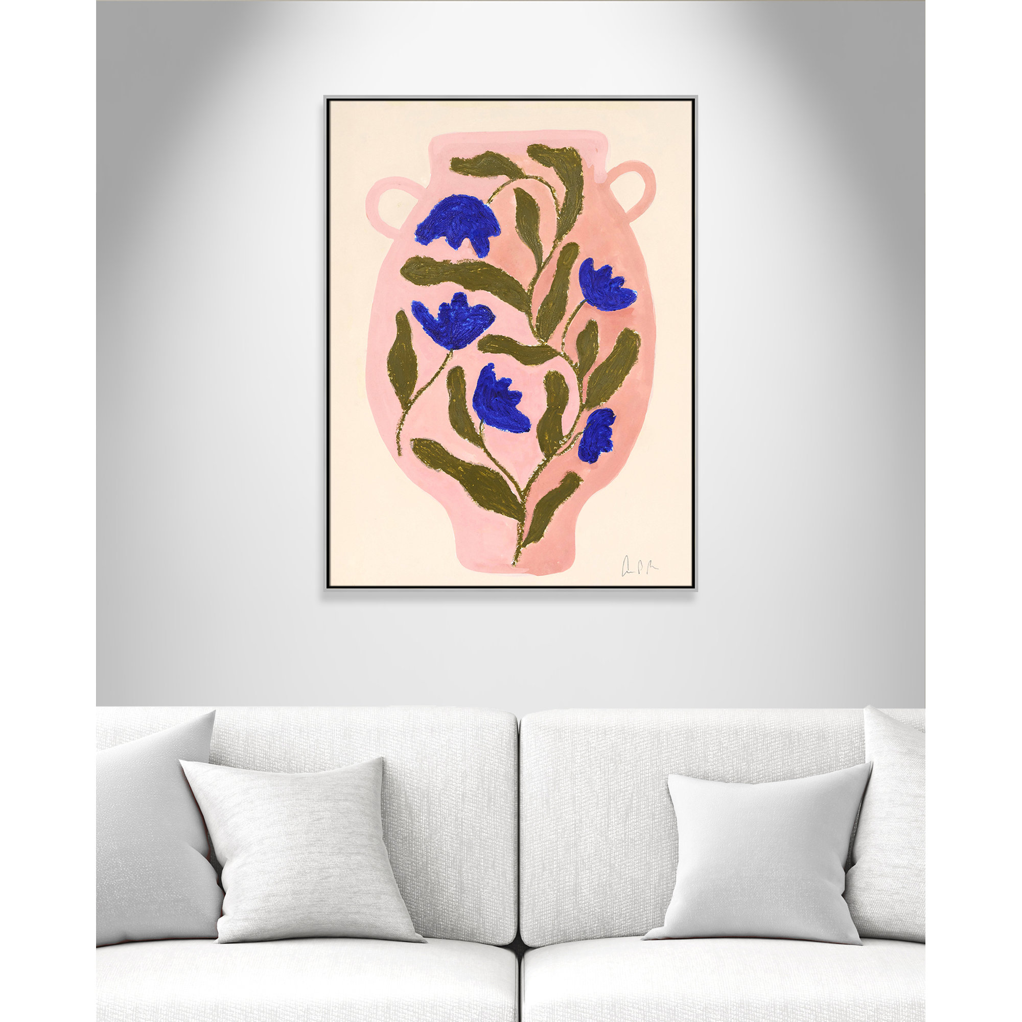 Vase No. 01 Print by Camilla Bergqvist, 49.5" H x 37.5" W, Silver