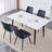 Modern 59"-75" Kitchen Table Set with Sturdy Metal Frame,Perfect for Home Kitchen,Space Saving-254946003-264497923