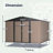 10' X 10' Metal Storage Shed For Ourdoor, Steel Yard Shed  With Design Of Lockable Doors, Utility And Tool Storage For Garden, Backyard, Patio, Outside Use
