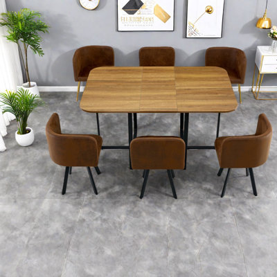 Ensembles de table de salle à manger compacts avec chaises en polyuréthane et métal