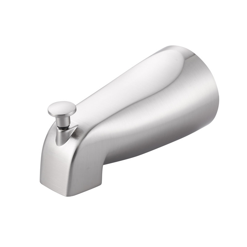 5.27" Wall-Mount Bath Spout With Diverter, Brushed Nickel