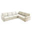 Canapé-lit d'angle de 118 pouces avec lit gigogne, chenille beige/blanche