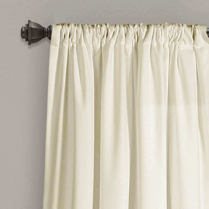 Paire de rideaux semi-transparents avec passe-tringle Allison, Ivoire, L 40 po x L 108 po