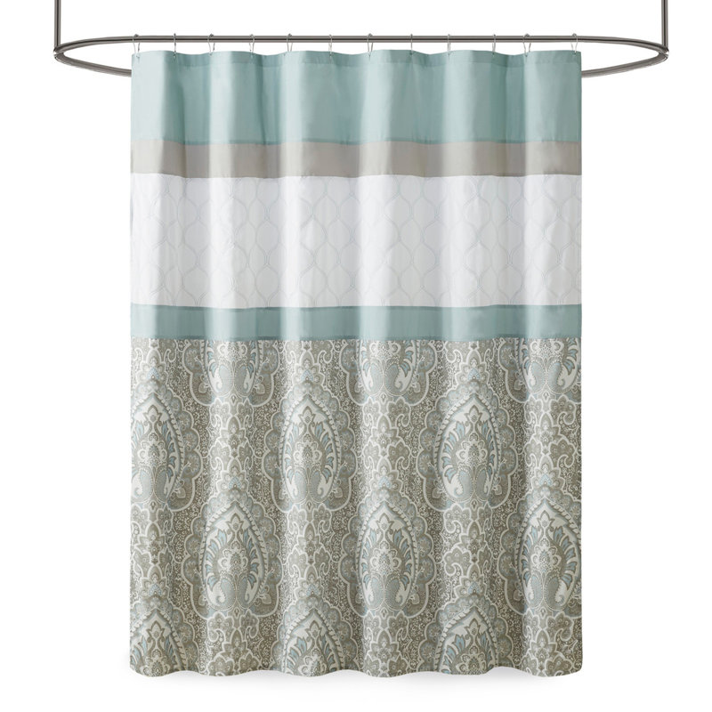 Rideau de douche imprimé et brodé, Écume de mer, écume de mer