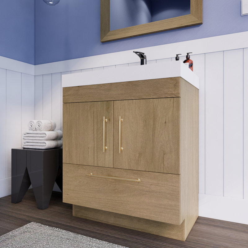 Ensemble de meuble-lavabo simple 30 po Lissi Spring, Chêne blanc
