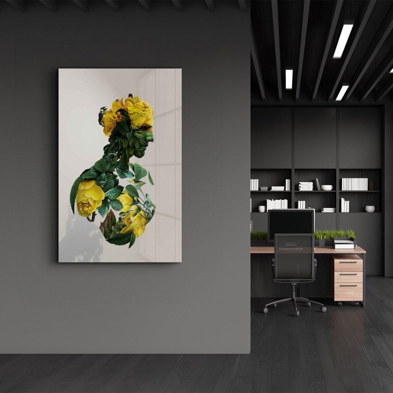 Élégante peinture murale en verre trempé de 13,8 po x 21,7 po | 100% verre trempé, épaisseur: 0,16 pouce | Imprimé UV pour des couleurs éclatantes | Parfait pour la décoration intérieure, le salon et les espaces de bureau