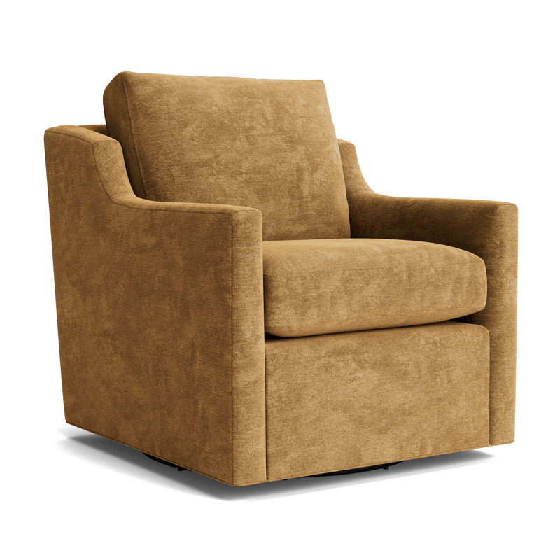 Gigi No Skirt Full Swivel Chair, Vintage Chenille - Bronze