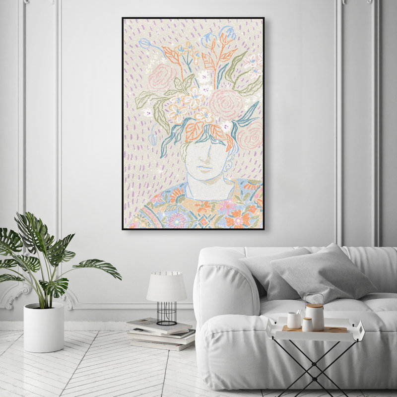 Flourishing Print by Oliver Gal, 31"H x 21"W, Black Floater Frame