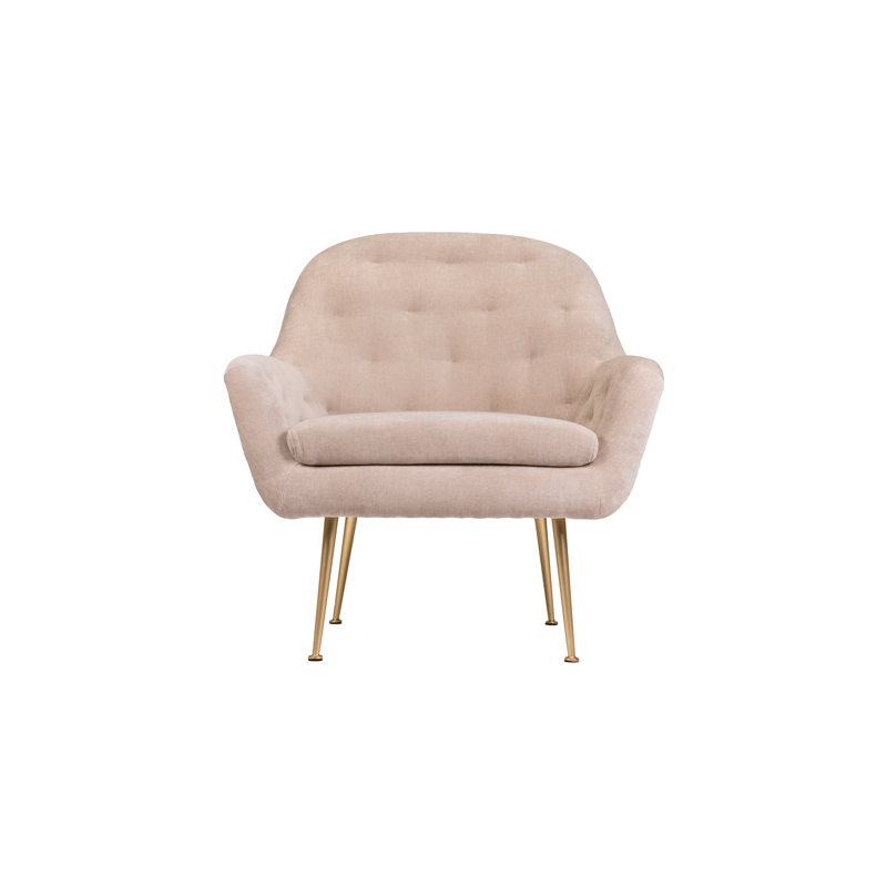 Fauteuil capitonné en polyester de 31 po de largeur, Beige Natural