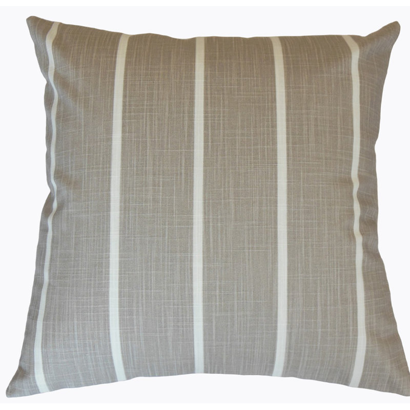 Coussin en coton Simona, Hauteur (22 po) x largeur (22 po), Gris