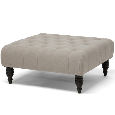Repose-pieds carré rembourré noir Mirenda, H 15,75 po x l 35,25 po x P 35,25 po