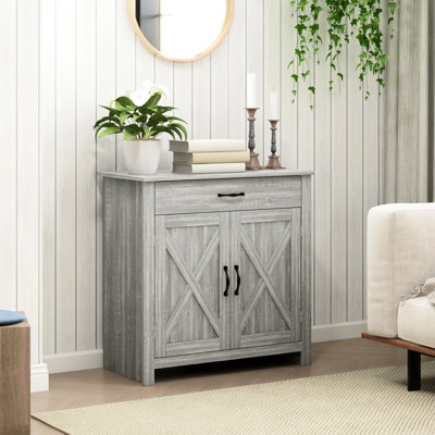 Armoire latérale de salle à manger, gris pierre - tiroir et tablette réglable pour une table de rangement élégante