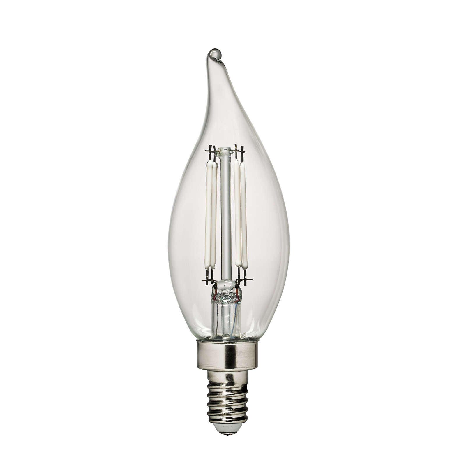 Branded Lamps 4W Flame Tip Clear LED Edison Bulb, 3000 Kelvins