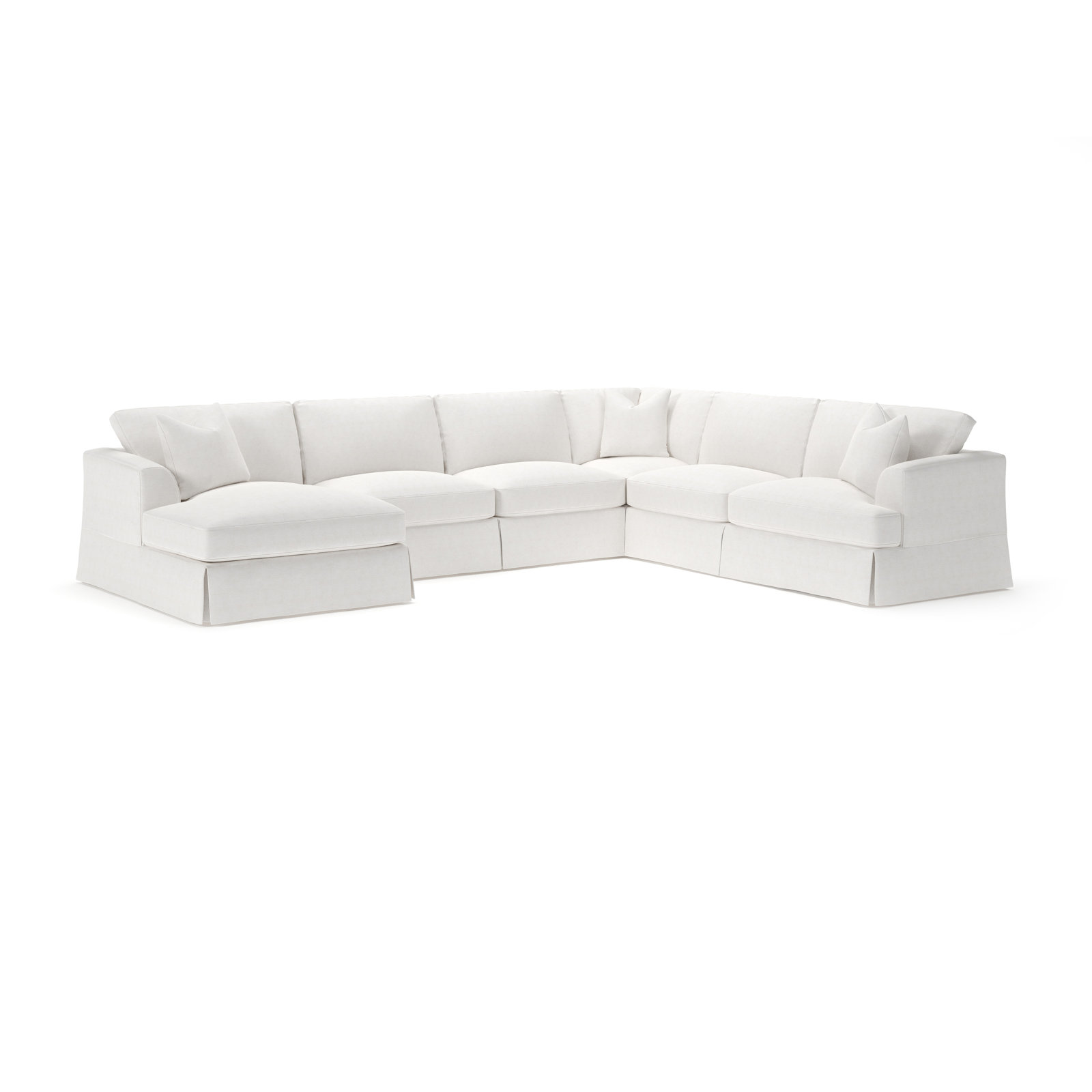 Lucia 151" W U-Shaped Sectional , Left Hand Facing, Nomad Snow Crypton® Chenille