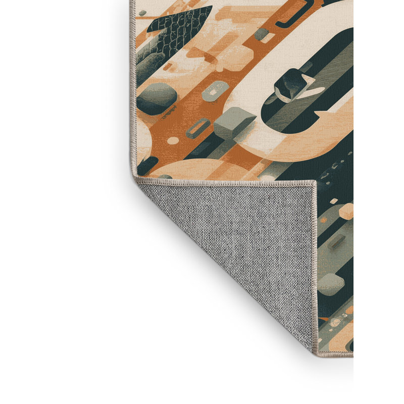 Tapis à motif géométrique moderne et contemporain lavable à la machine Parnika, 5 x 8